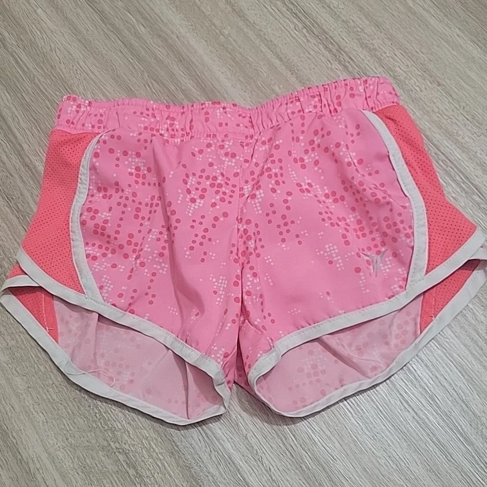 Old Navy Active Girls Pink Dot Go-Dry Running Shorts Size S 6-7